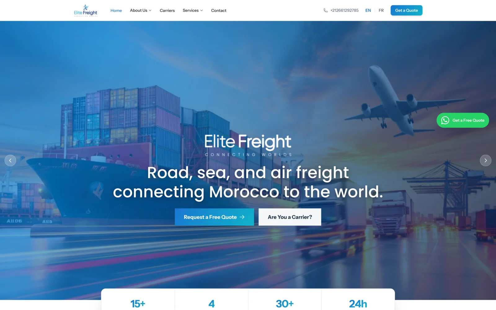 elitefreight.ma — Logistics · International freight